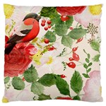 Christmas Bird Floral Berry Standard Flano Cushion Case (Two Sides) Front