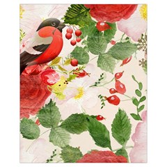 Christmas Bird Floral Berry Drawstring Bag (small) by Pakrebo