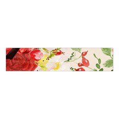 Christmas Bird Floral Berry Velvet Scrunchie by Pakrebo