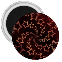 Gold Stars Spiral Chic Background 3  Magnets by Pakrebo