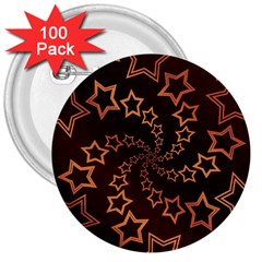 Gold Stars Spiral Chic Background 3  Buttons (100 Pack)  by Pakrebo