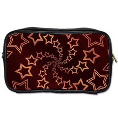 Gold Stars Spiral Chic Background Toiletries Bag (one Side) by Pakrebo