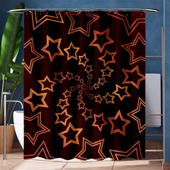 Gold Stars Spiral Chic Background Shower Curtain 60  X 72  (medium)  by Pakrebo