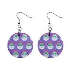 Background Floral Pattern Purple Mini Button Earrings