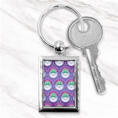 Background Floral Pattern Purple Key Chains (rectangle)  by Pakrebo