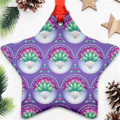 Background Floral Pattern Purple Star Ornament (two Sides) by Pakrebo