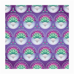 Background Floral Pattern Purple Medium Glasses Cloth (2-side) by Pakrebo