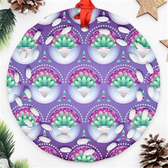 Background Floral Pattern Purple Ornament (round Filigree) by Pakrebo