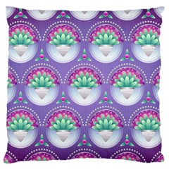 Background Floral Pattern Purple Large Cushion Case (two Sides) by Pakrebo