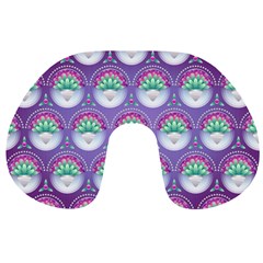 Background Floral Pattern Purple Travel Neck Pillows by Pakrebo