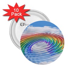 Rainbow Clouds Intimacy Intimate 2 25  Buttons (10 Pack)  by Pakrebo