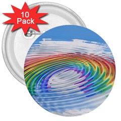 Rainbow Clouds Intimacy Intimate 3  Buttons (10 Pack)  by Pakrebo