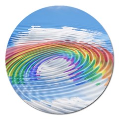 Rainbow Clouds Intimacy Intimate Magnet 5  (round) by Pakrebo