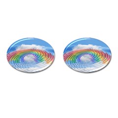 Rainbow Clouds Intimacy Intimate Cufflinks (oval) by Pakrebo