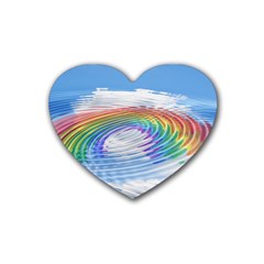 Rainbow Clouds Intimacy Intimate Heart Coaster (4 Pack) 