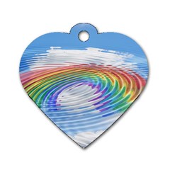 Rainbow Clouds Intimacy Intimate Dog Tag Heart (one Side)