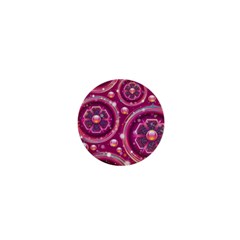 Abstract Background Floral Glossy 1  Mini Buttons