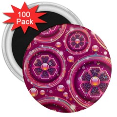 Abstract Background Floral Glossy 3  Magnets (100 Pack)