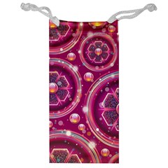 Abstract Background Floral Glossy Jewelry Bag by Pakrebo