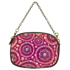 Abstract Background Floral Glossy Chain Purse (two Sides) by Pakrebo