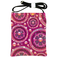 Abstract Background Floral Glossy Shoulder Sling Bag by Pakrebo