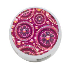 Abstract Background Floral Glossy 4-port Usb Hub (two Sides) by Pakrebo