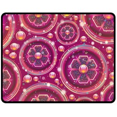 Abstract Background Floral Glossy Double Sided Fleece Blanket (medium)  by Pakrebo