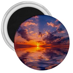 Sunset Dawn Sea Sun Nature 3  Magnets by Pakrebo