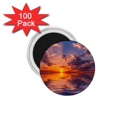 Sunset Dawn Sea Sun Nature 1 75  Magnets (100 Pack)  by Pakrebo