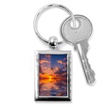 Sunset Dawn Sea Sun Nature Key Chains (Rectangle)  Front