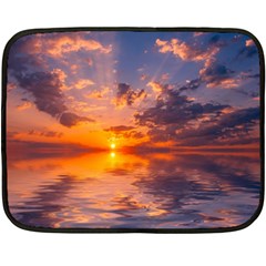 Sunset Dawn Sea Sun Nature Double Sided Fleece Blanket (mini)  by Pakrebo