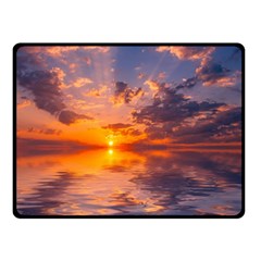 Sunset Dawn Sea Sun Nature Fleece Blanket (small) by Pakrebo