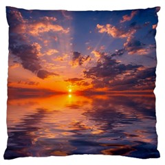 Sunset Dawn Sea Sun Nature Large Cushion Case (one Side) by Pakrebo