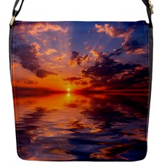 Sunset Dawn Sea Sun Nature Flap Closure Messenger Bag (s) by Pakrebo