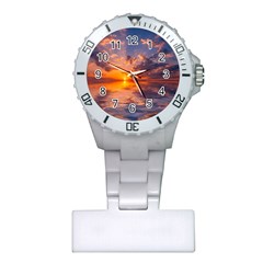 Sunset Dawn Sea Sun Nature Plastic Nurses Watch by Pakrebo