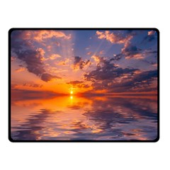 Sunset Dawn Sea Sun Nature Double Sided Fleece Blanket (small)  by Pakrebo