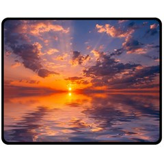 Sunset Dawn Sea Sun Nature Double Sided Fleece Blanket (medium) 