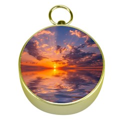 Sunset Dawn Sea Sun Nature Gold Compasses by Pakrebo