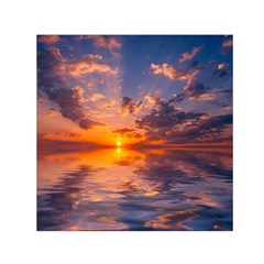 Sunset Dawn Sea Sun Nature Small Satin Scarf (square) by Pakrebo