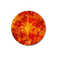 Christmas Star Snow Snowfall Magnet 3  (round) by Pakrebo