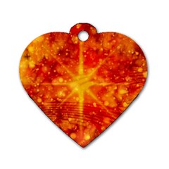 Christmas Star Snow Snowfall Dog Tag Heart (one Side) by Pakrebo