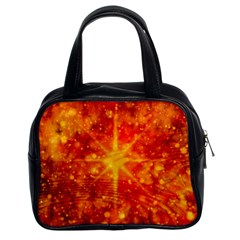 Christmas Star Snow Snowfall Classic Handbag (two Sides) by Pakrebo