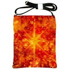 Christmas Star Snow Snowfall Shoulder Sling Bag by Pakrebo