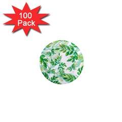 Leaves Green Pattern Nature Plant 1  Mini Magnets (100 Pack)  by Pakrebo