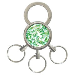 Leaves Green Pattern Nature Plant 3-ring Key Chains by Pakrebo