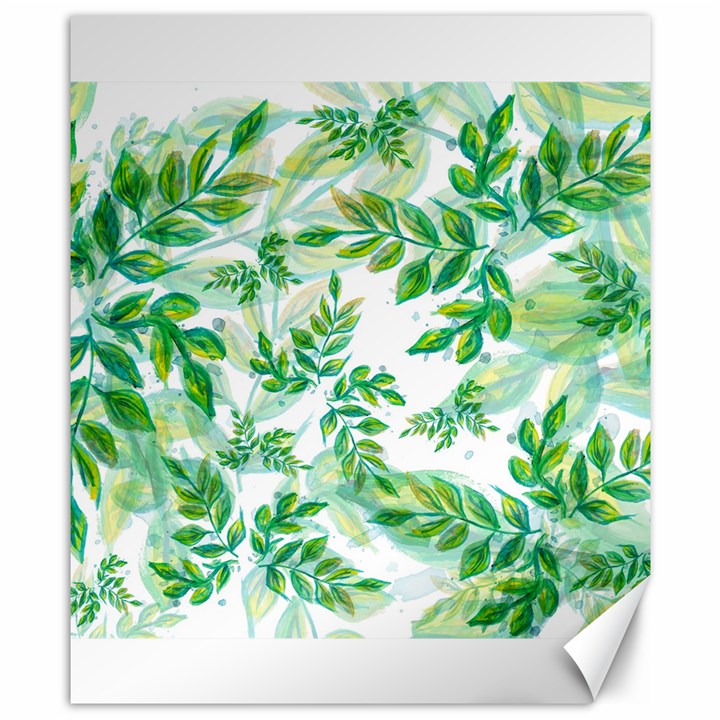 Leaves Green Pattern Nature Plant Canvas 8  x 10 