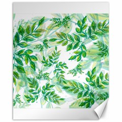 Leaves Green Pattern Nature Plant Canvas 16  X 20  by Pakrebo