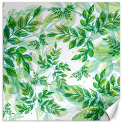 Leaves Green Pattern Nature Plant Canvas 20  X 20  by Pakrebo