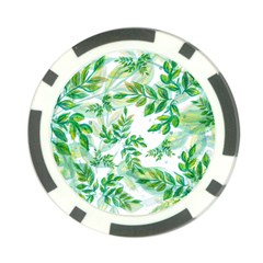 Leaves Green Pattern Nature Plant Poker Chip Card Guard by Pakrebo