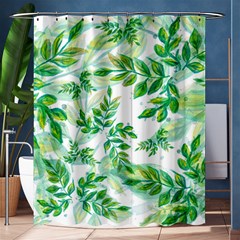 Leaves Green Pattern Nature Plant Shower Curtain 60  X 72  (medium)  by Pakrebo